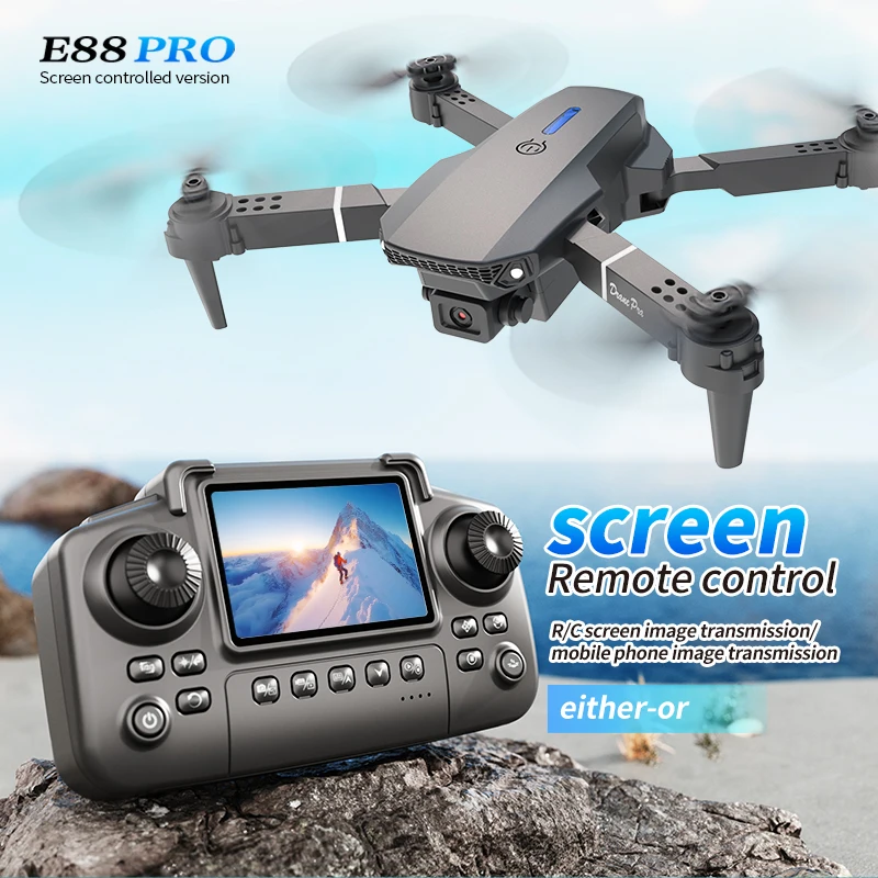 Drone Camera Hd - Profesjonalny dron E88 PRO z ekranem