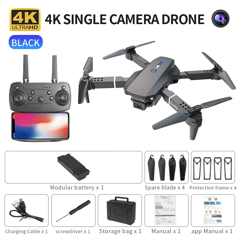 Drone Camera Night Vision - Inteligentny składany dron E88 Pro z