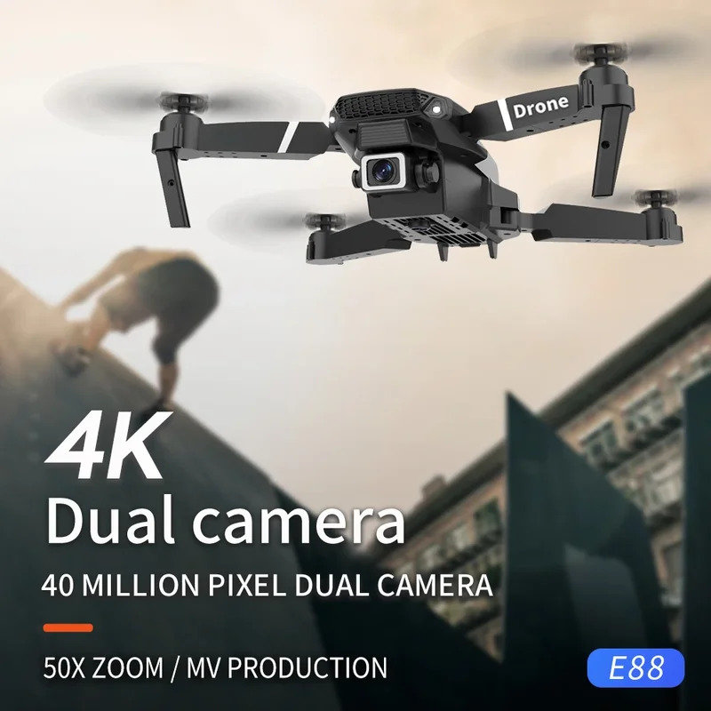 Inteligentny składany dron E88 – Drone Camera Night Vision recenzja i cena